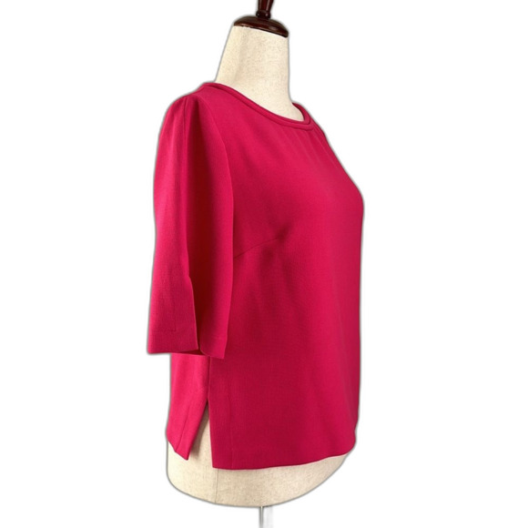 Trina Turk Women’s Wonderous Suiting Top Hot Pink Short Sleeve Size M - Picture 11 of 11